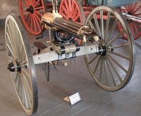 200px|right|thumb|Gatling gun on display at Fort Laramie, Wyoming